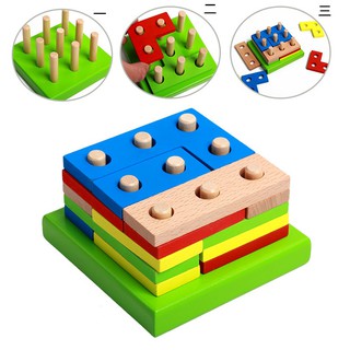 Bộ ghép hình vuông đồ chơi  gỗ