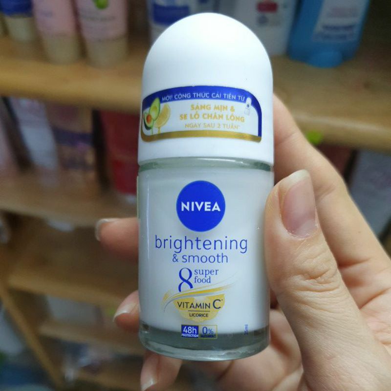 Lăn ngăn mùi khô thoáng Nivea trắng mịn tự nhiên lưu hương suốt 48h 25ml 50ml