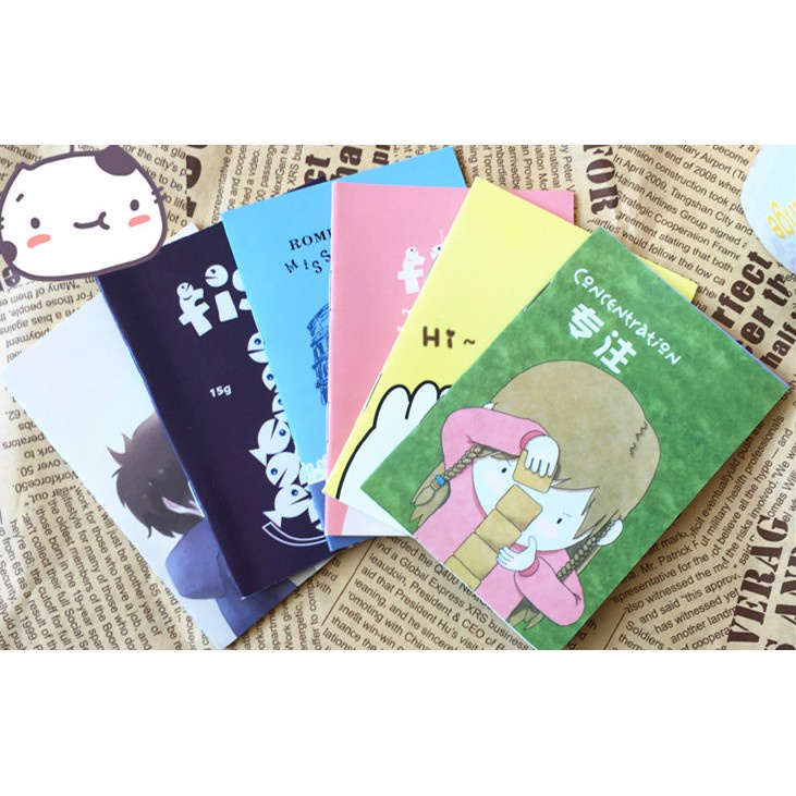 Sổ Tay Mini In Họa Tiết Hoạt Hình Dễ Thương Giao Màu Ngẫu Nhiên 32 Trang