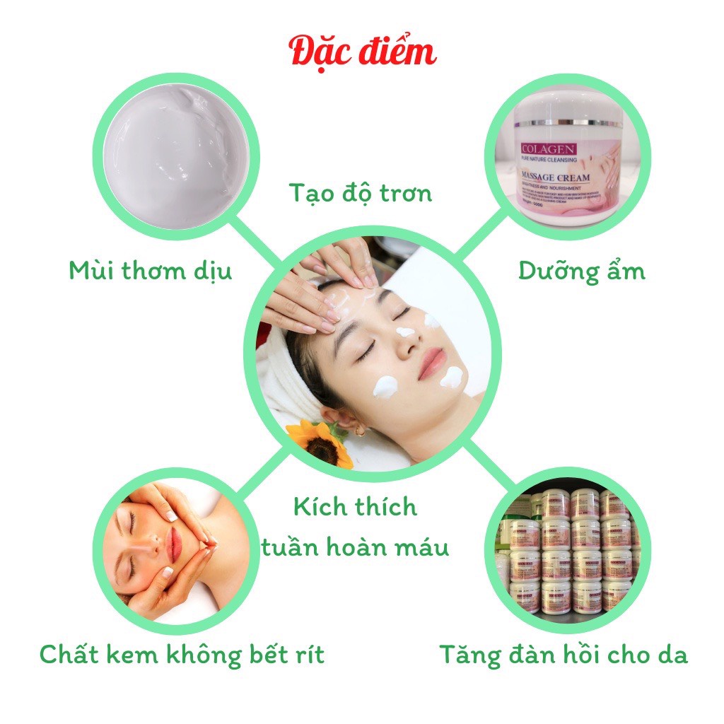 Kem Massage Mặt Colagen Hũ 500g Hũ 1000g Dùng Massage Mặt Dùng Trong Spa Thẫm Mỹ Viện, Hàng Chính Hãng