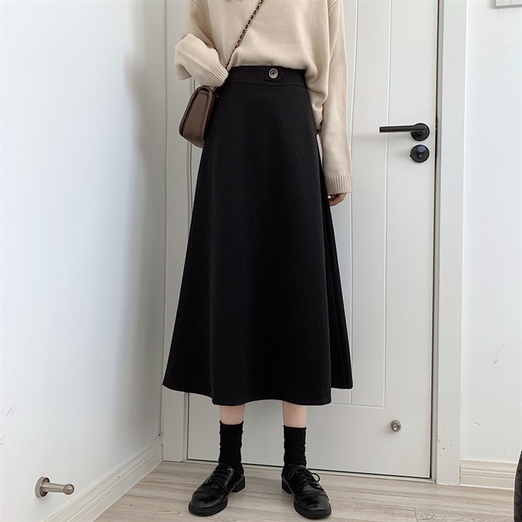 Chân Váy Dài Ulzzang Xinh- Chân Váy Nữ 1 cúc Missgirl