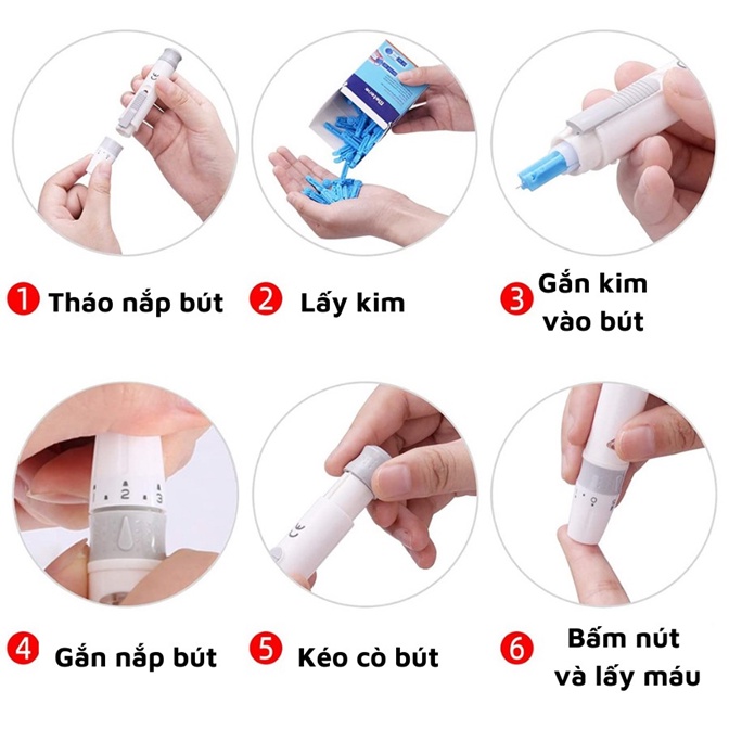 Hộp 100 kim lấy máu PT MEDICAL tròn để đo đường huyết tiệt trùng