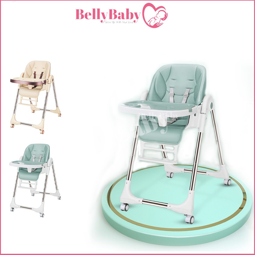 [ Ghế Ăn Dặm BellyBaby Lux01 ] - Phiên Bản Nâng Cấp 2021, Bàn Ăn Rông, Ngả Ghế 140 Độ