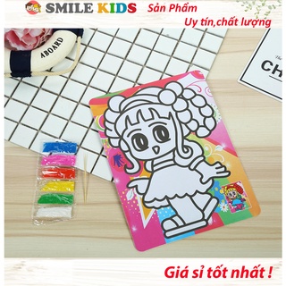 - 10 tranh cát khổ A5 nền mầu cho bé