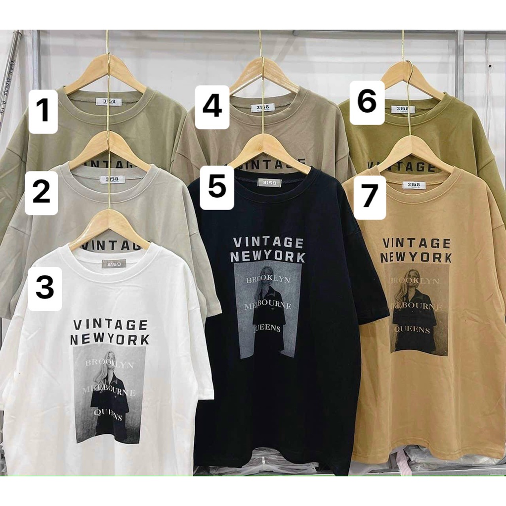 Áo phông vintage NY unisex nam nữ  chất cotton cao cấp co dãn 4 chiều siêu hót năm 2022, form rộng giấu quần Freesize