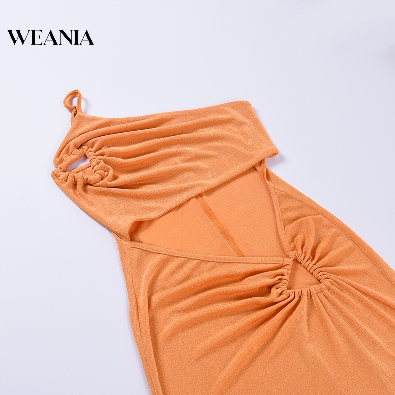 Đầm WEANIA lệch vai thiết kế xẻ tà quyến rũ thời trang dành cho nữ