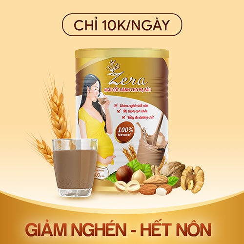 Bột Ngũ Cốc Dinh Dưỡng Dành Cho Mẹ Bầu Zera - Giảm Nghén Hết Nôn - Mẹ Thon Con Khỏe - Đầy Đủ Dưỡng Chất - Tặng Vòng Dâu