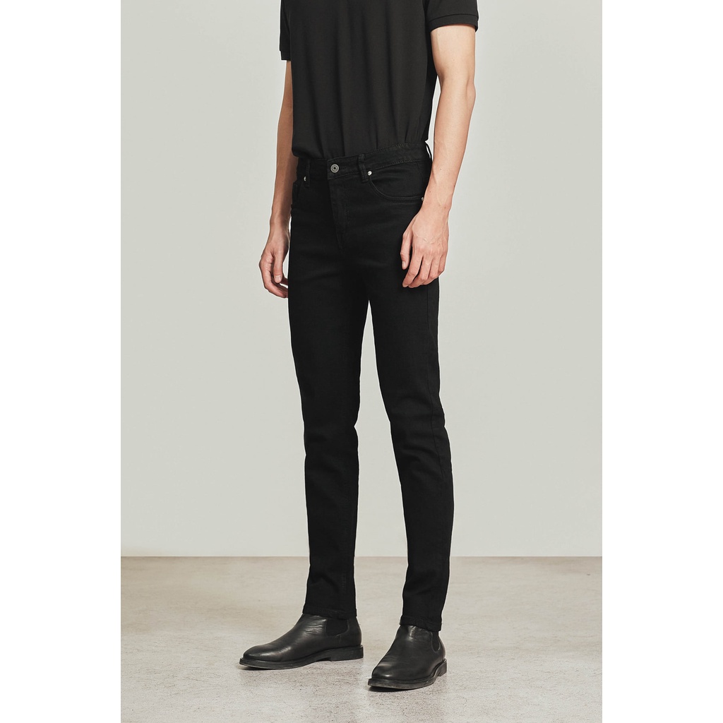 Quần jeans nam slimfit co giãn Highway (Menswear) Kai đen trơn
