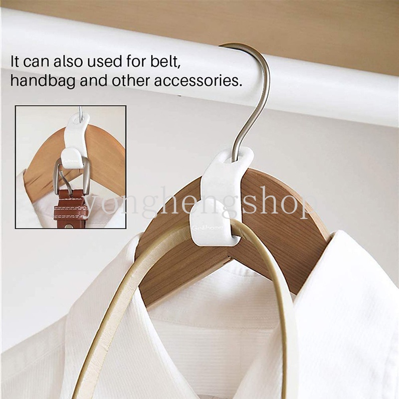 Set 10 Giá Đỡ Móc Treo Áo Khoác Mini Tiết Kiệm Không Gian Cho Tủ Quần Áo
