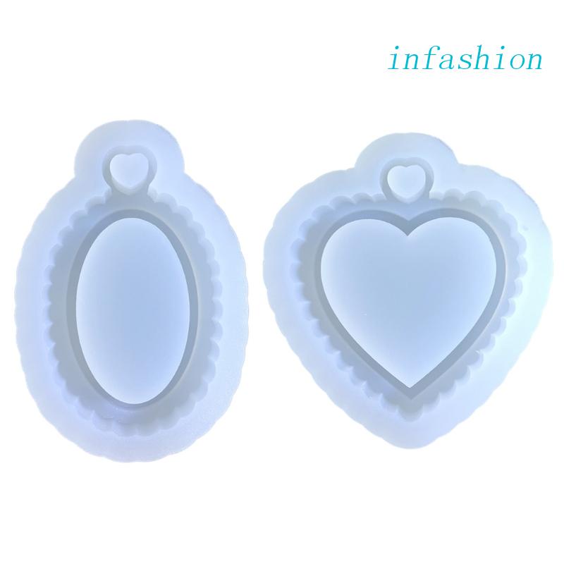 Khuôn Silicone Làm Mặt Trang Sức Bằng Đất Sét Hình Oval / Trái Tim