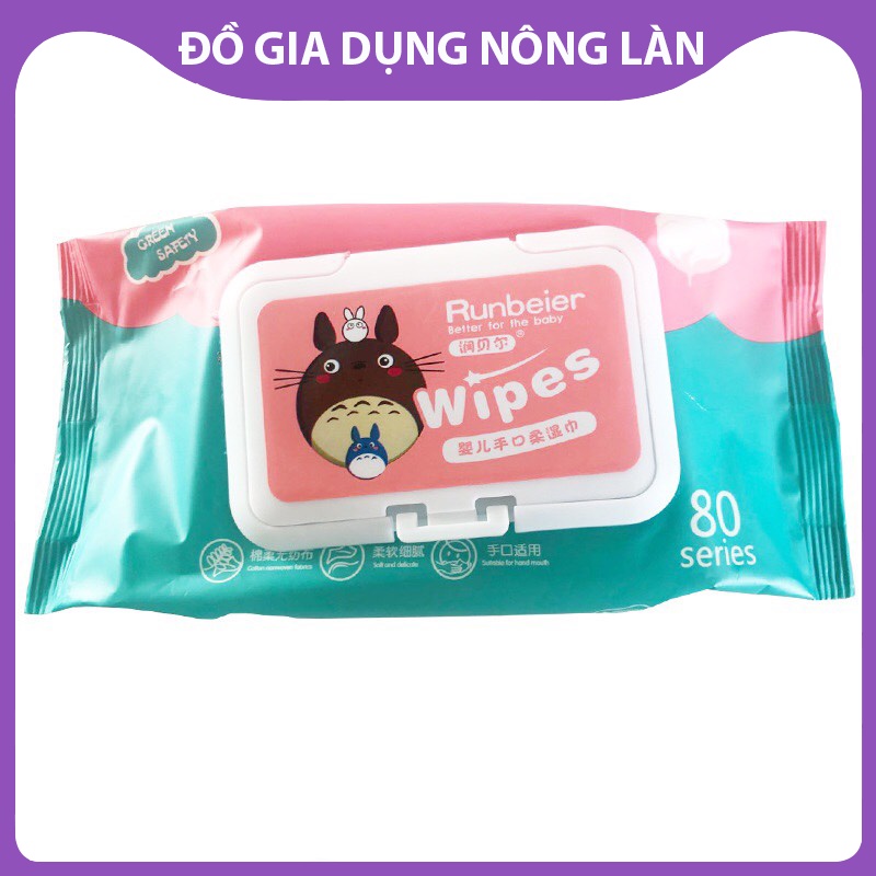 khăn giấy ướt Wipes hộp 80 khăn NL Shop, khăn giấy diệt khuẩn bỏ túi tiện dụng