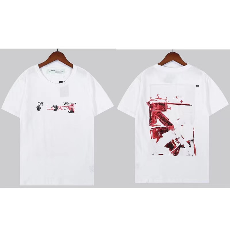 Áo Thun Off White Ngắn Tay Dáng Rộng Thời Trang Cá Tính Cho Nam Nữ