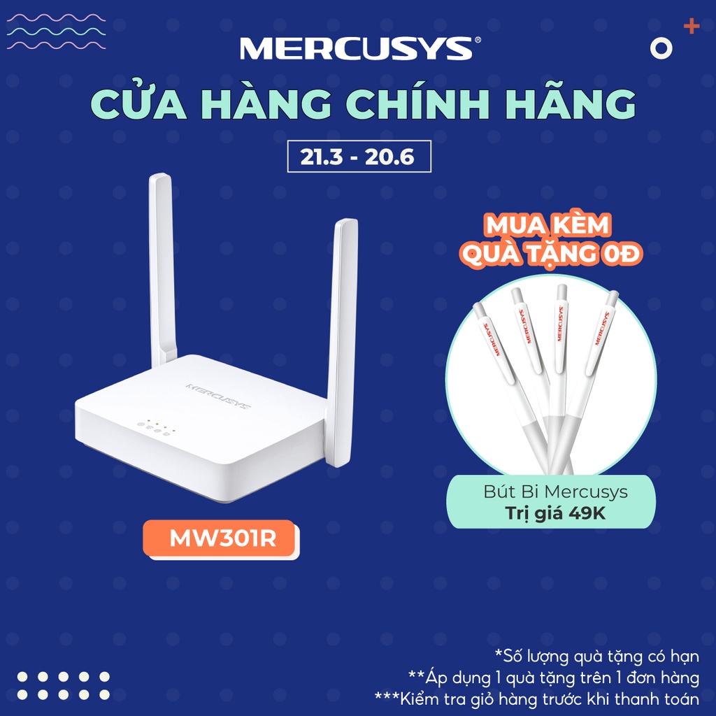 Bộ Phát Wifi Mercusys MW301R chuẩn N 300Mbps