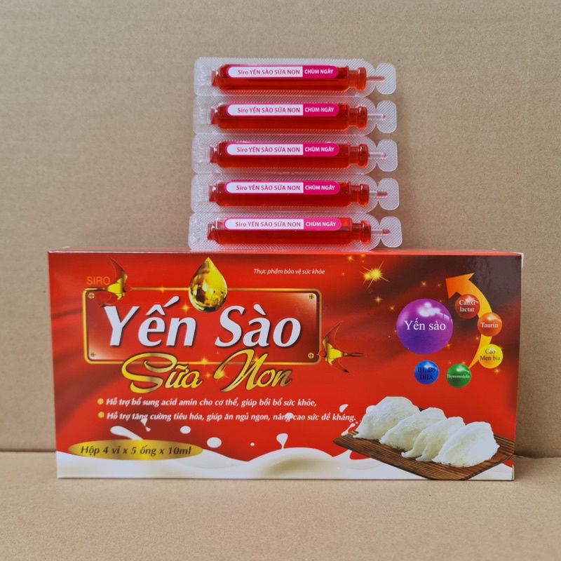 Siro ăn ngon ngủ ngon cho bé Yến sào sữa non tăng kích thích tiêu hóa giúp trẻ khỏe mạnh hộp 20 ống x 10ml