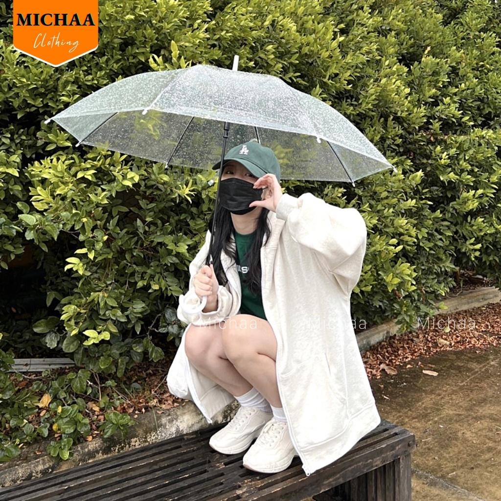 Áo Khoác Nỉ TRƠN TAY PHỒNG Dây Kéo Zip Nam Nữ Ulzzang Unisex Form Rộng Đẹp - MICHAA | BigBuy360 - bigbuy360.vn