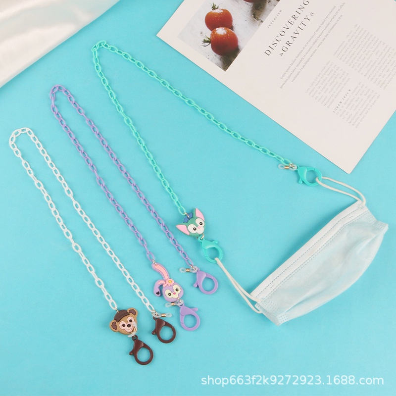 Dây đeo khẩu trang mắt kính hình gấu thỏ nhiều màu sắc chống thất lạc KT4