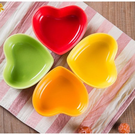 Bát sứ ăn dặm hình vuông, tim, hoa mai sắc màu