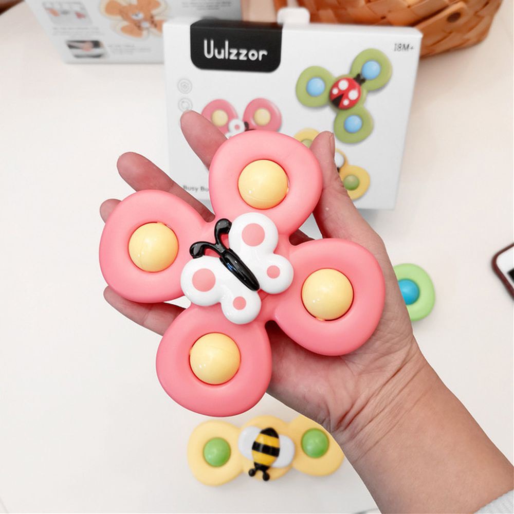 Sét 3 Con Quay Đồ Chơi Hình Cánh Hoa Dán Tường Cho Bé