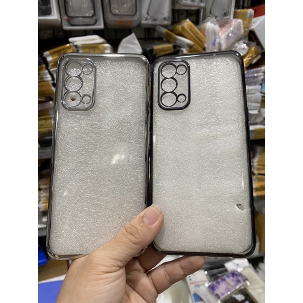 Ốp Oppo Reno5 dẻo trong,viền màu,viền bảo vệ camera.