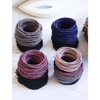 Sét 100 dây chun buộc tóc túi zip siêu dai