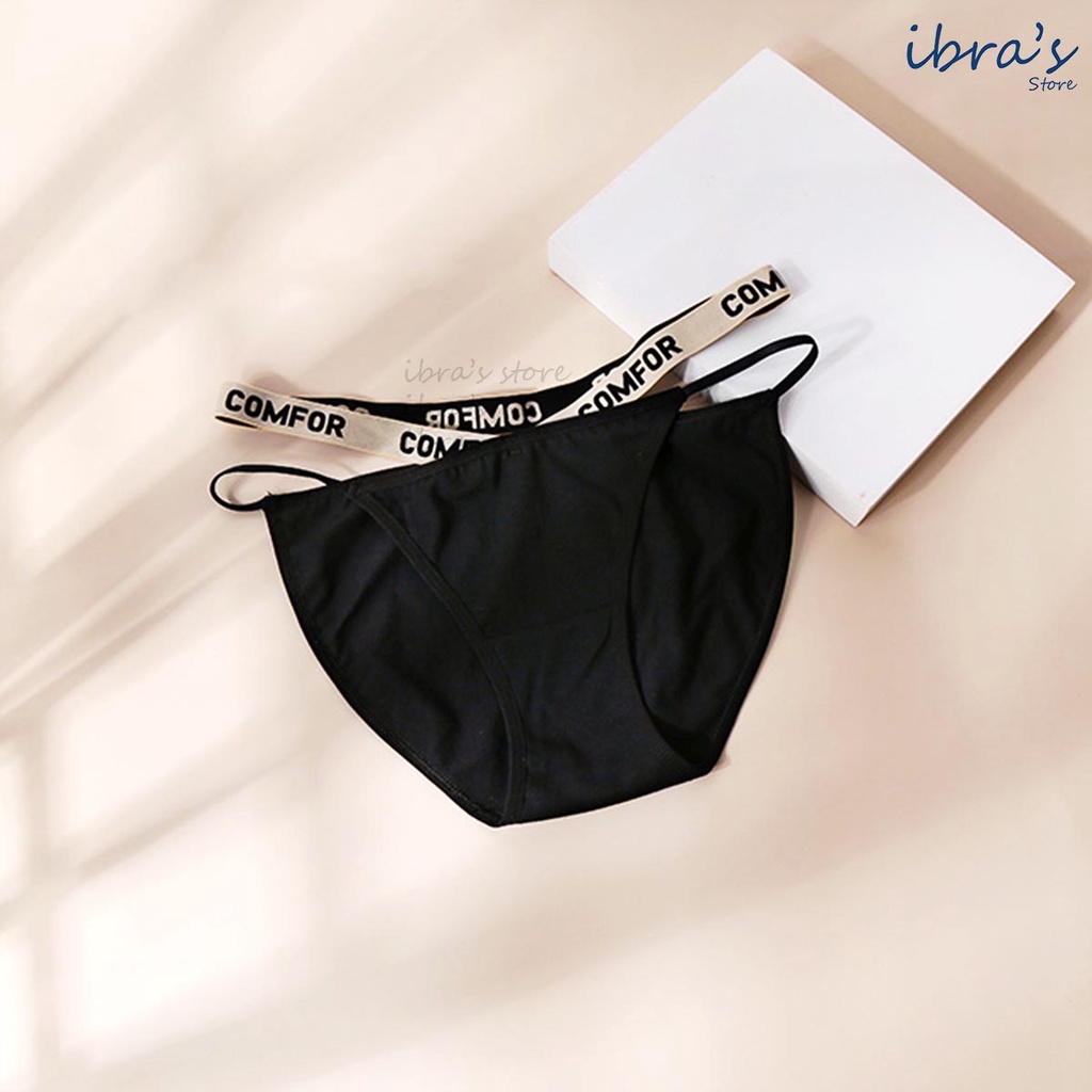 Quần Lót Sexy Ibra's Store Cao Cấp Nữ Cotton Trơn Dây Chéo Khoét Eo Quyến Rũ Cạp Thấp Thoáng Khí Tốt I57