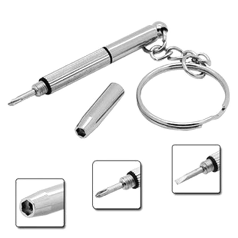 Bộ dụng cụ tuốc nơ vít 3 trong 1 gắn móc khóa dùng sửa chữa mắt kính và đồng hồ