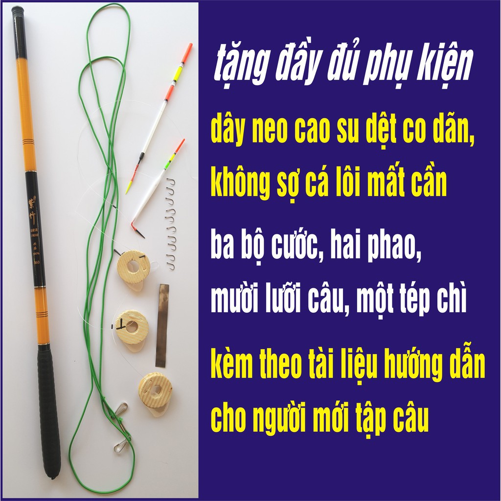CẦN CÂU TAY, CÂU ĐƠN. CÓ CÁN CẦM. ĐẦY ĐỦ PHỤ KIỆN