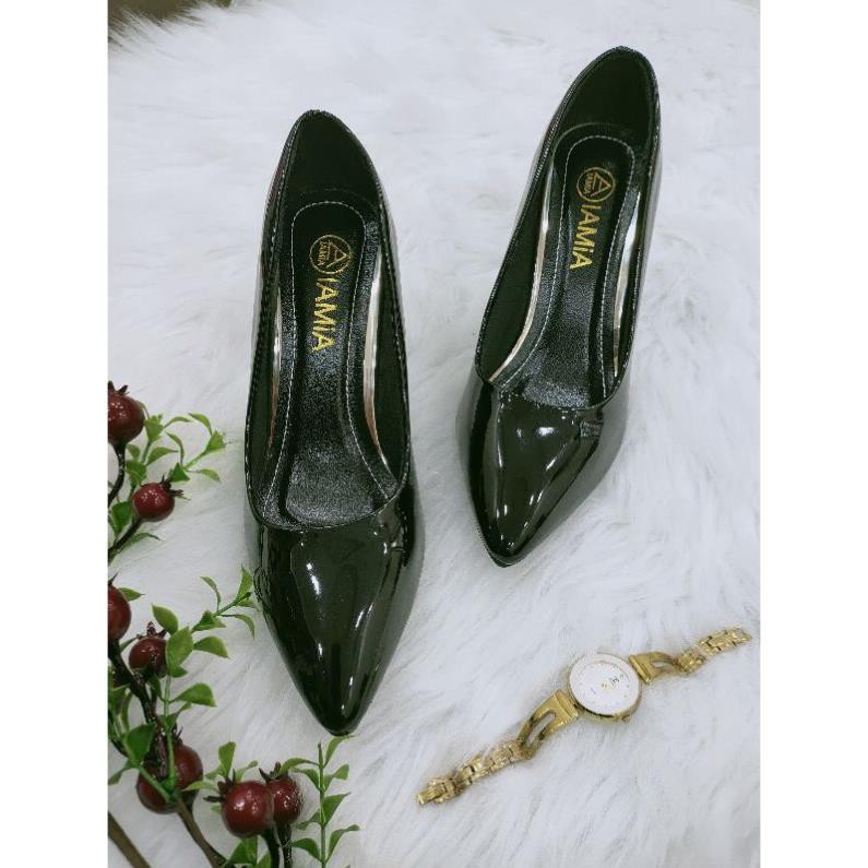 [Ảnh thật/video] Giày cao gót hàng vnxk màu đen,dễ đi chắc chắn, da bóng mềm style công sở cao 5 phân TH