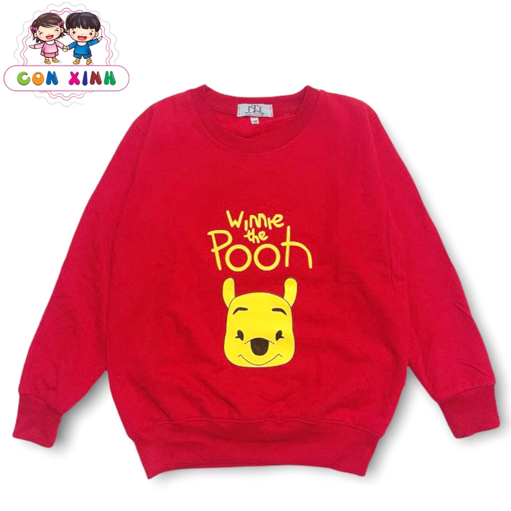 Áo sweater CONXINH form rộng nỉ trẻ em in Gấu Pooh,thời trang thu đông cho trẻ em từ 4 đến 10 tuổi