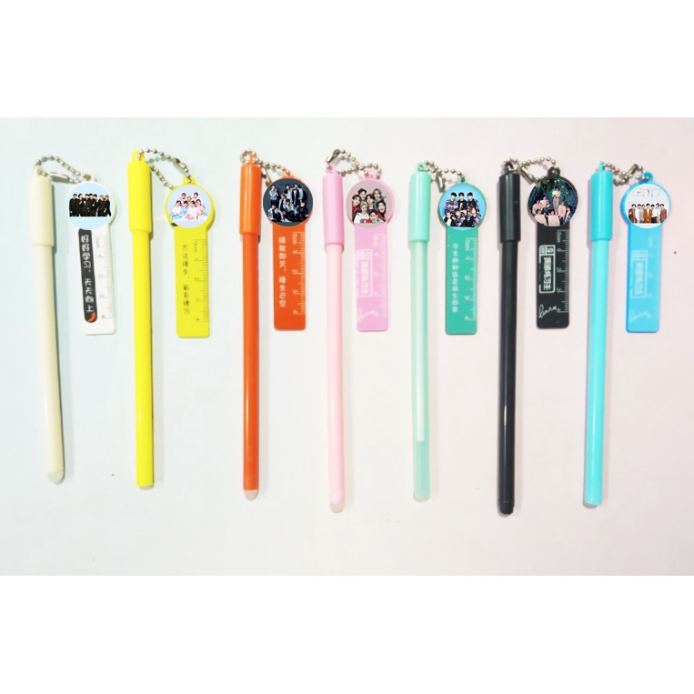 Bút GOT7 MAMAMOO ITZY RED VELVET kèm dây móc mica BMCI42 bút cute dễ thương thần tượng idol kpop