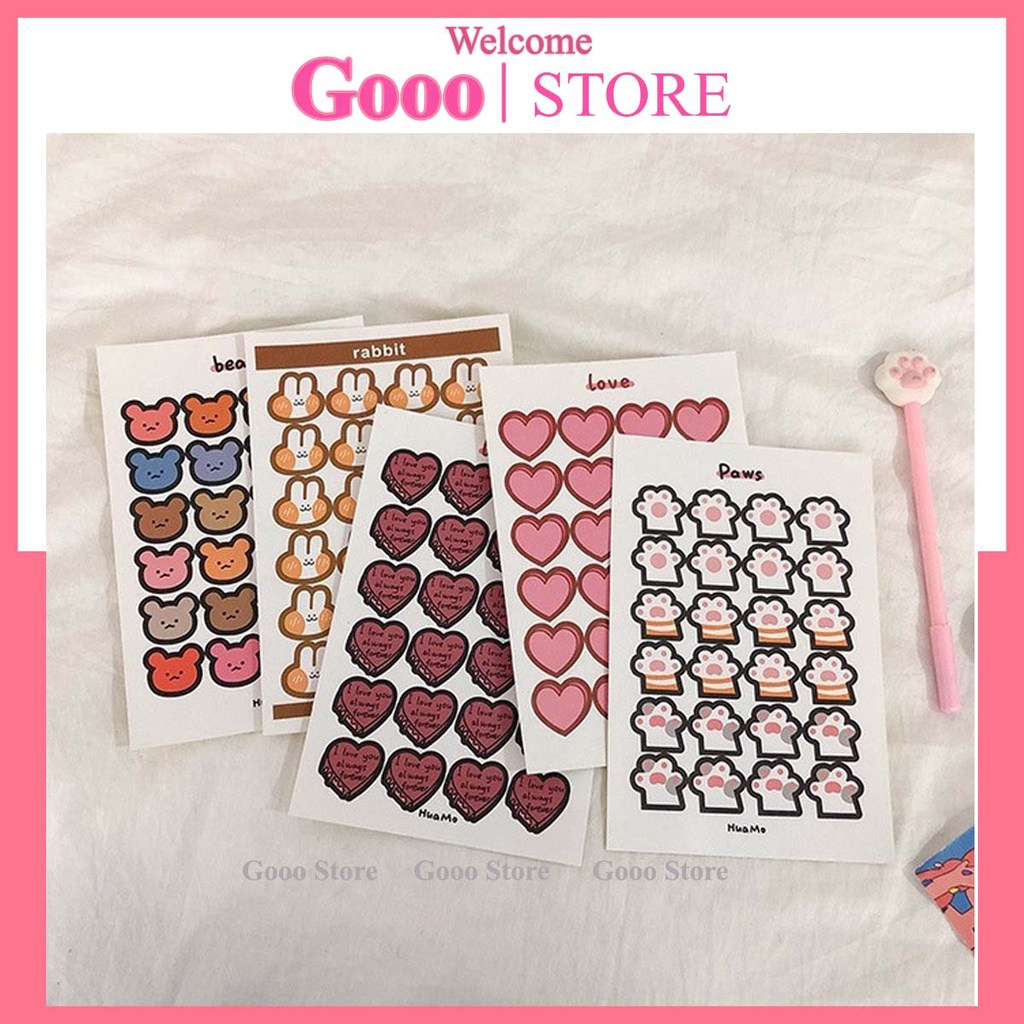 Sticker dán hộp hoạt hình nhiều mẫu,trang trí điện thoại, máy tính, sổ vở, kệ, hộp văn phòng phẩm