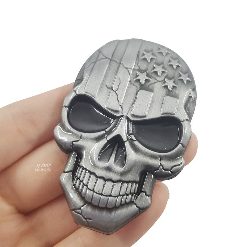 Miếng dán kim loại hình đầu lâu trang trí cho xe mô tô Harley