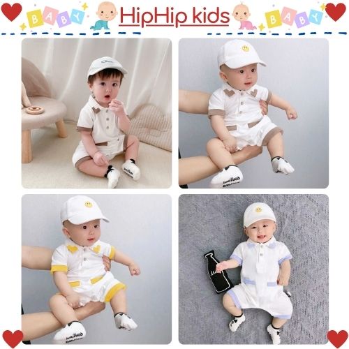 Bộ đồ liền thân, bodysuit ngắn tay cho bé trai bé gái sơ sinh, Chất cotton cực mát.