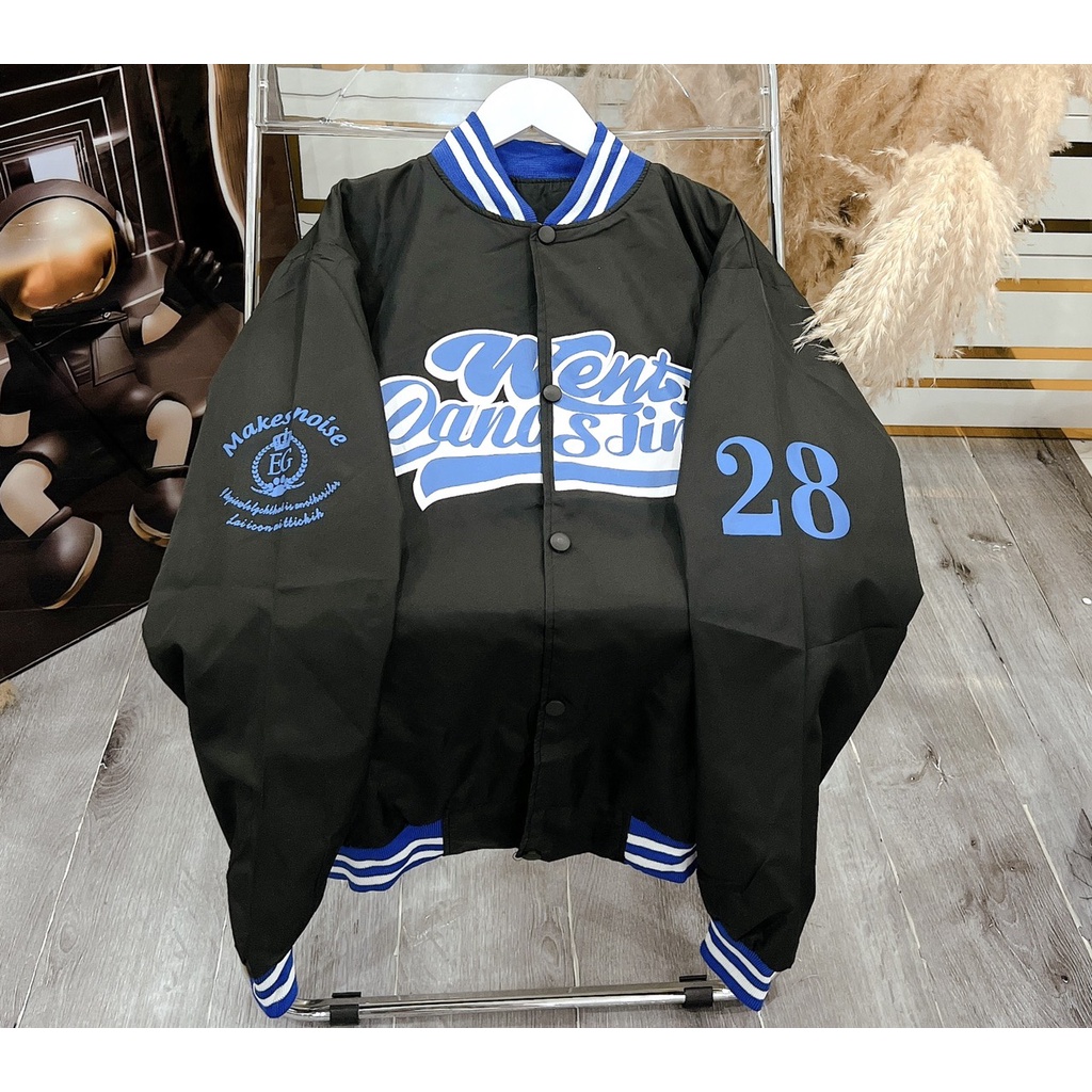 Khoác Bomber Gió Viền Tay Chữ Went Dáng Rộng Unisex Nam Nữ Kieeur Dáng Năng Động Trẻ Trung