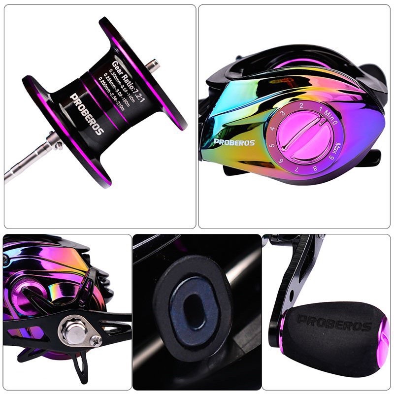 Máy câu ngang Proberos tay trái và tay phải tải cá 10kg mữ DW130P