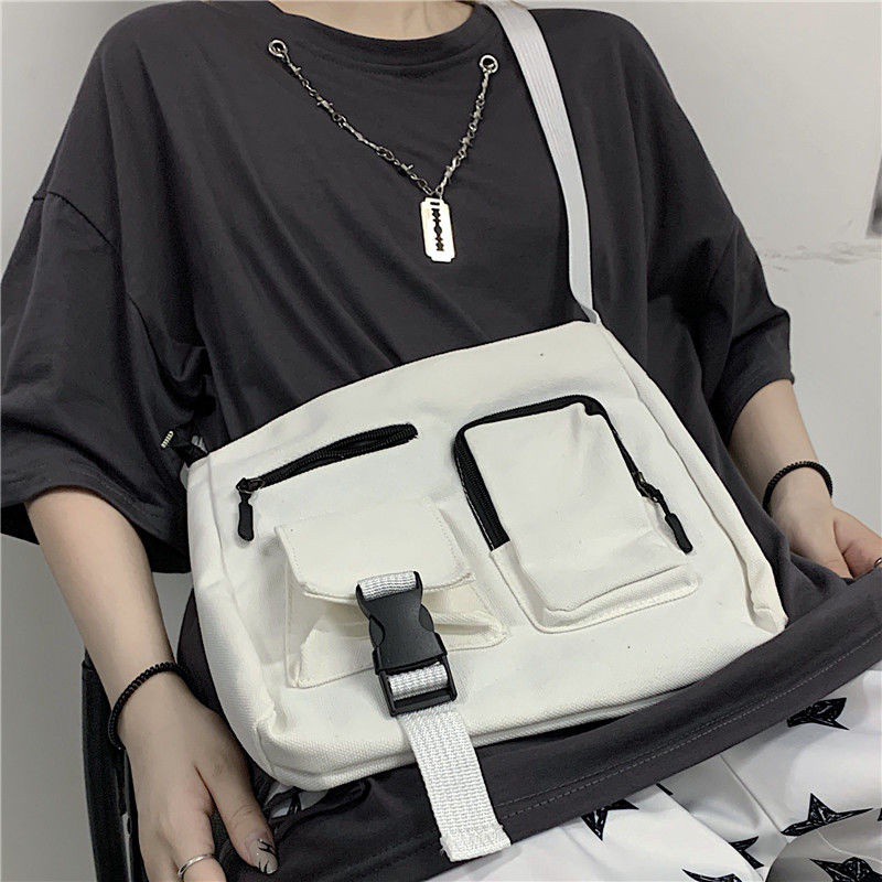 Túi Đeo Chéo Vải Canvas Nhiều Túi Thời Trang Cá Tính 19863