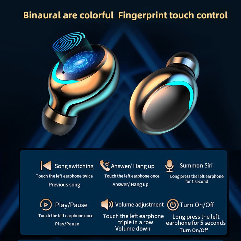 Tai nghe Bluetooth F9 TWS không dây chính hãng có hiển thị LED cảm biến kỹ thuật số