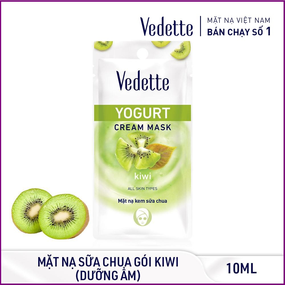 🥦 MẶT NẠ KEM SỮA CHUA KIWI 10ml VEDETTE - DƯỠNG DA ẨM & SÁNG DA - TPM045