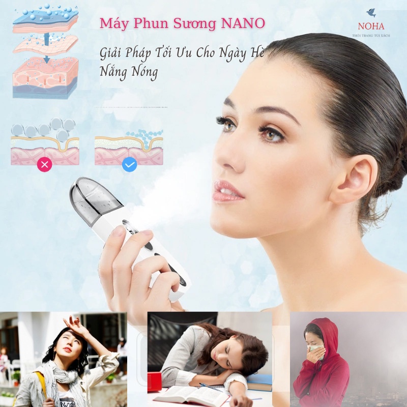 Máy Phun Sương Xông Hơi Mặt NaNo Mini Cầm Tay Hỗ Trợ Dưỡng Da Cấp Nước Tối Đa PS1810