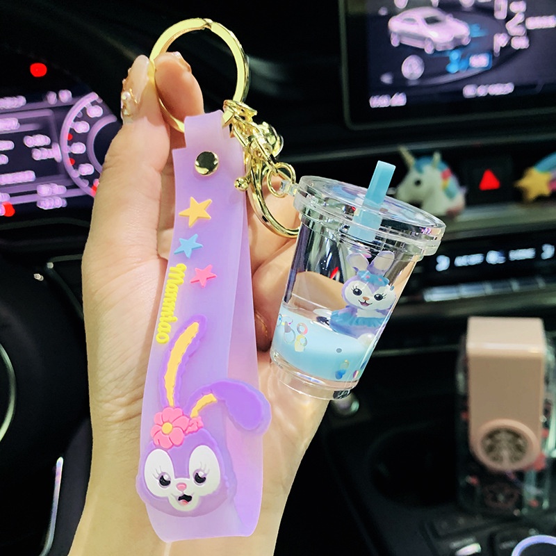 Móc khóa treo lọ thủy tinh trang trí hình heo con xinh xắn dễ thương