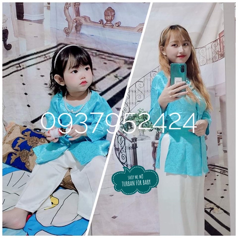SET ÁO BÀ BA CƯNG XỈU CHO MẸ VÀ BÉ(ib shop chọn màu quần)