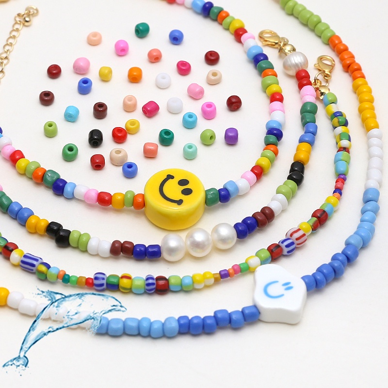 Trang Sức Handmade Tự Làm Chất Liệu Handmade Phụ Kiện 4 Mm Sơn Sứ Hạt Hạt Gạo Hạt Bện Hạt Rời Hạt Vòng Cổ Tự Chế Phụ Kiện Vòng Tay Phần Chất Liệu