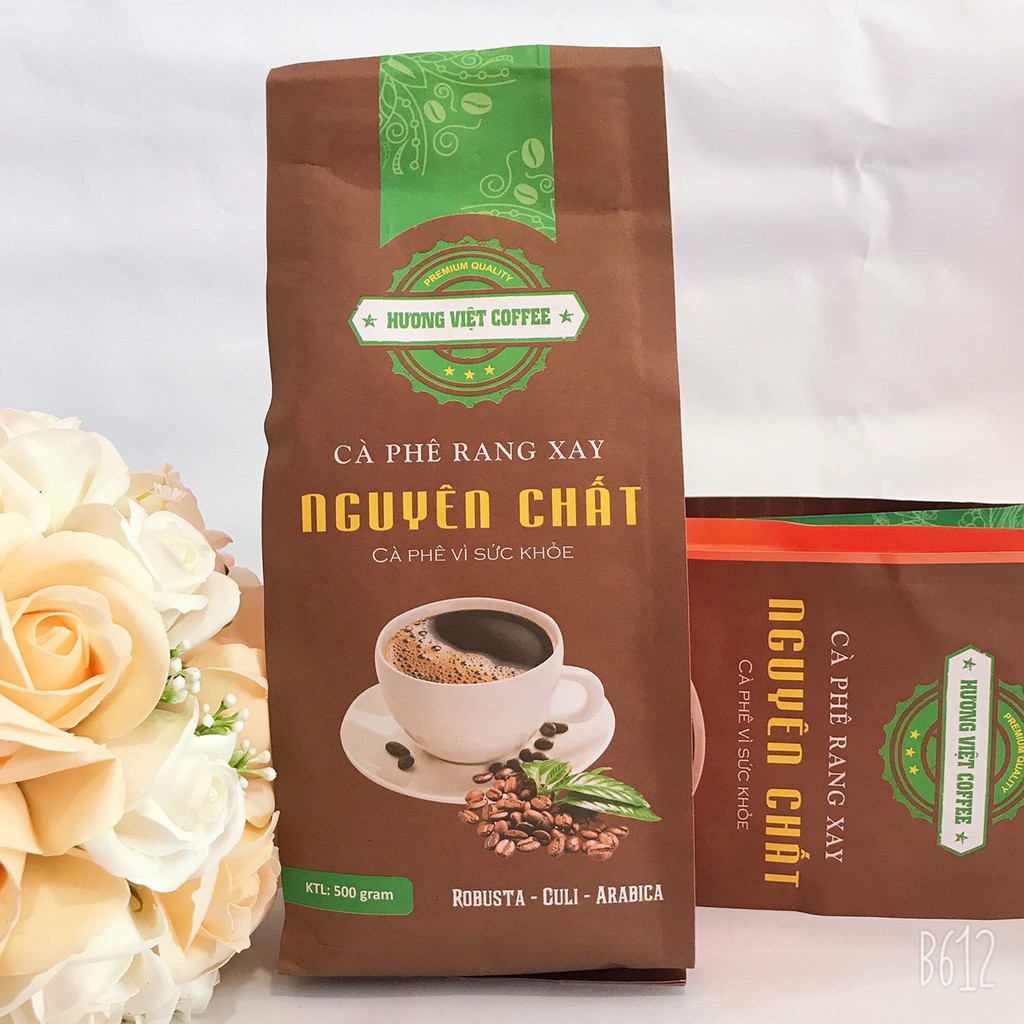 Combo 1kg cà phê nguyên chất rang mộc Foody Coffee – Hương Việt 500g (tùy chọn phin)