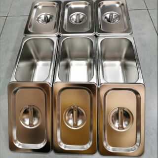 Khay inox đựng thạch.combo 6bộ GN 1/9X10
