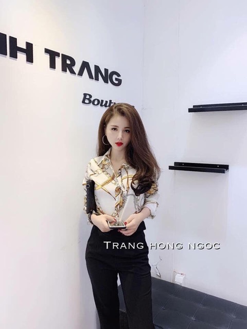 Áo sơ mi lụa xích