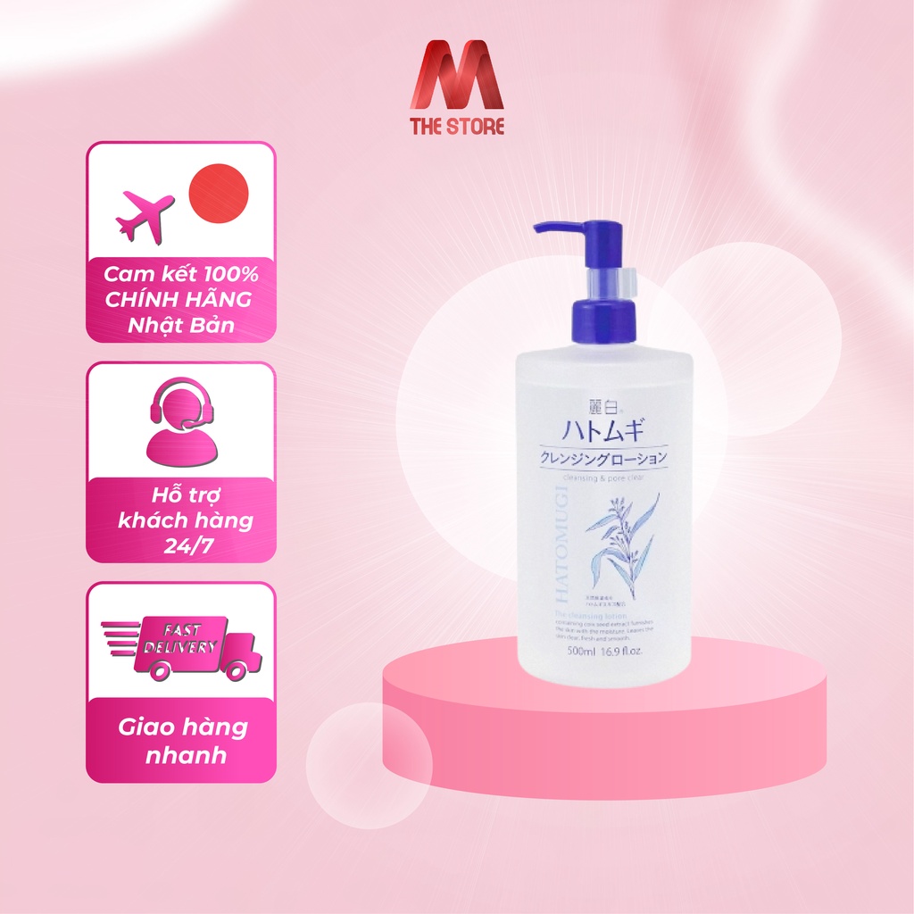 Nước tẩy trang hatomugi cleansing &amp; pore clear 500ml