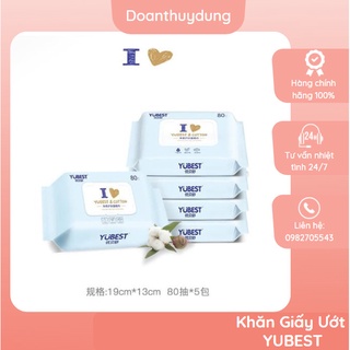 Khăn Giấy Ướt YUBEST nội địa Trung 80 tờ Chăm Sóc Toàn Diện Cho Bé Và Gia Đình