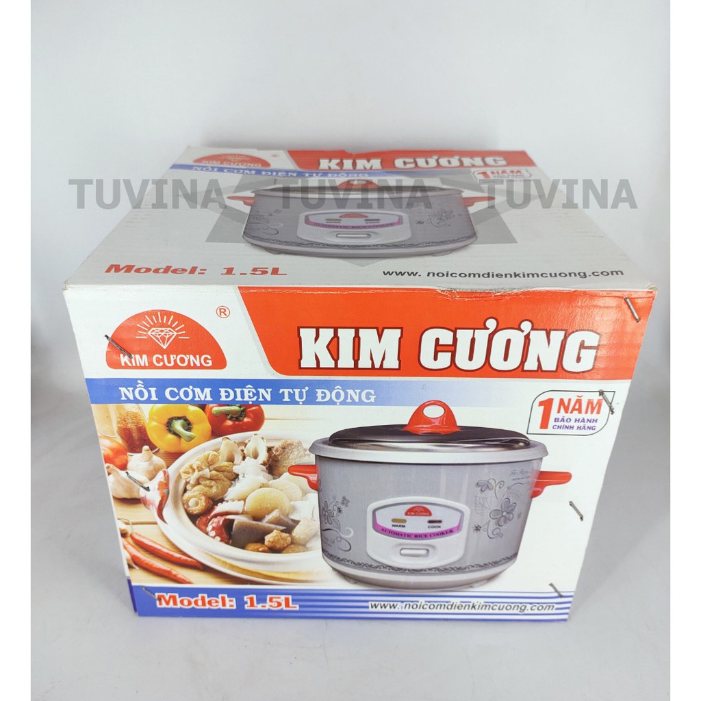 Nồi Cơm Điện Kim Cương 1.5L 1.5 Lít 35 Người Ăn Hàng Chính Hãng (Bảo Hành 12 Tháng)