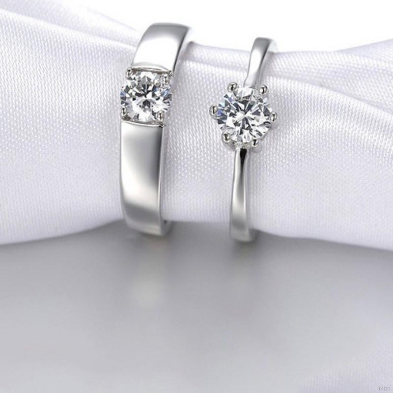 2 Nhẫn cưới đính hạt kim cương giả sang trọng
