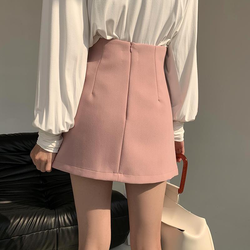 COZOK Chân Váy Chữ A Màu Sắc Đơn Giản Thời Trang Cho Nữ